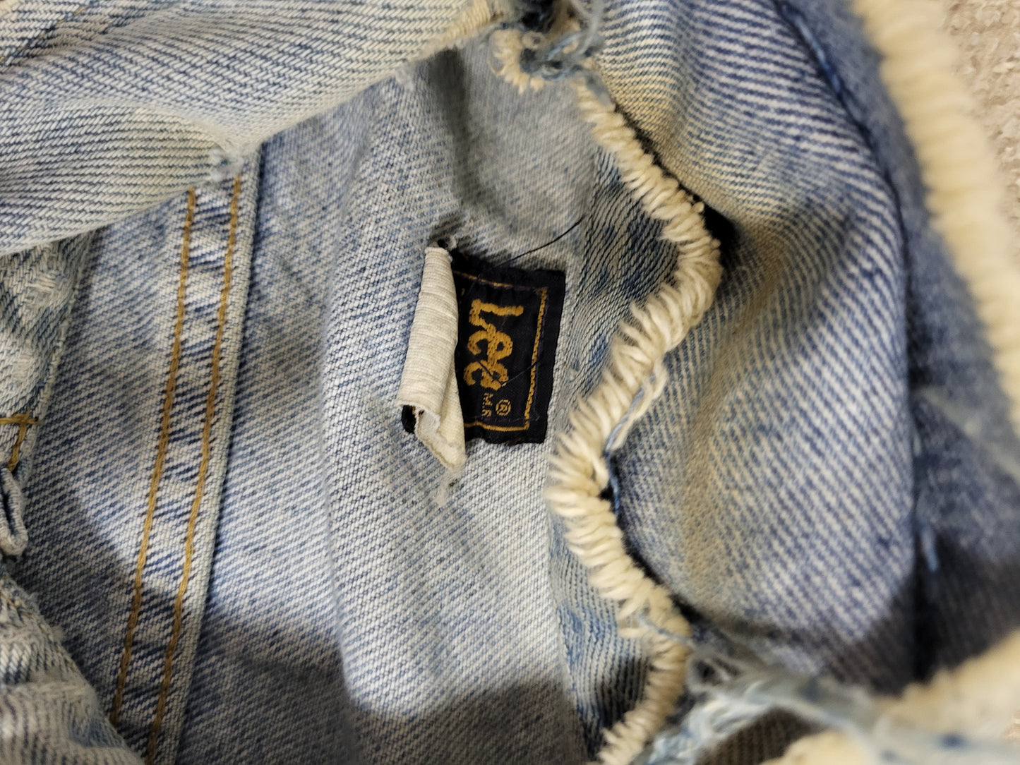 Vintage Lee Distressed Jean Jacket Size 44R