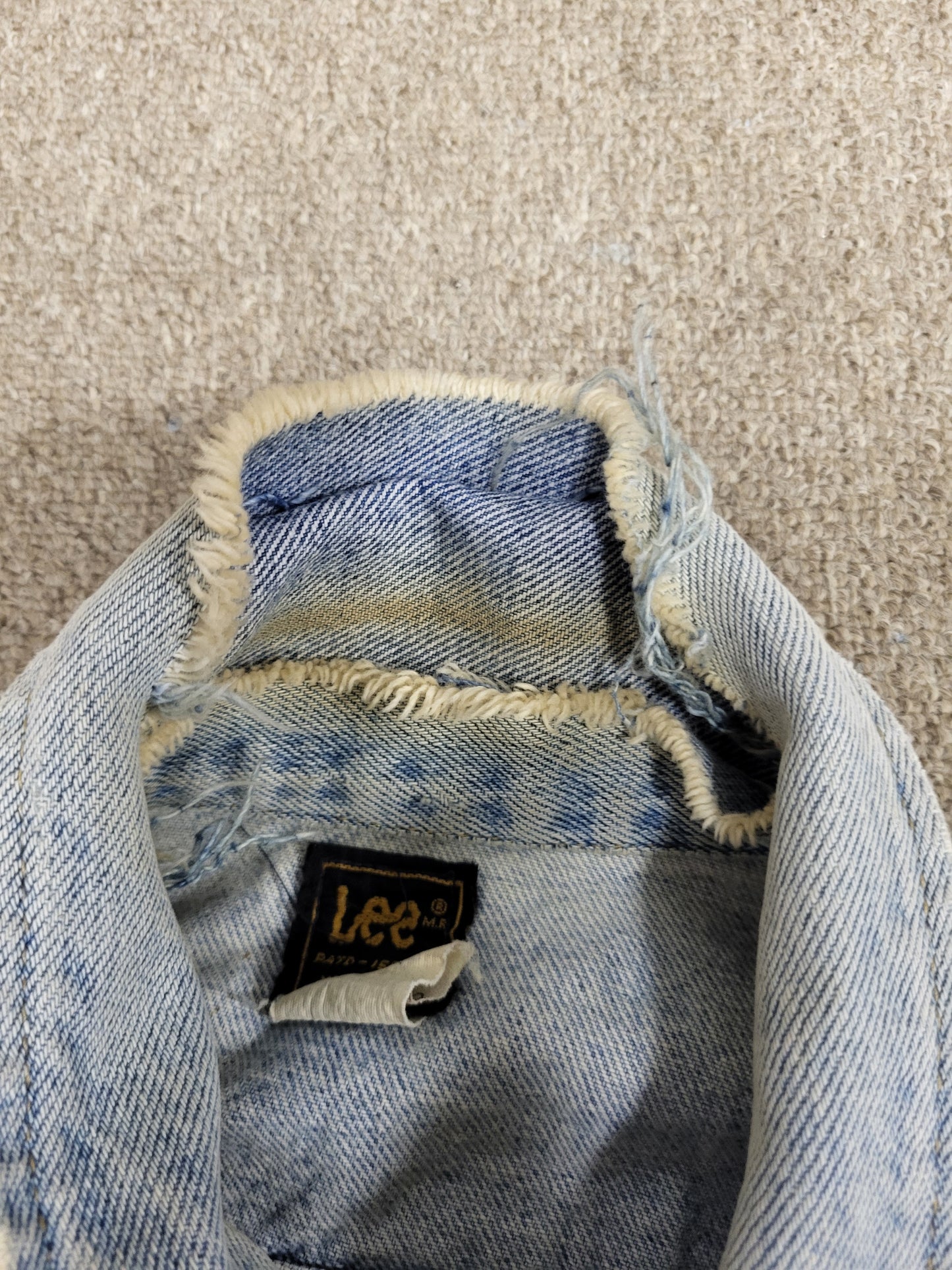 Vintage Lee Distressed Jean Jacket Size 44R