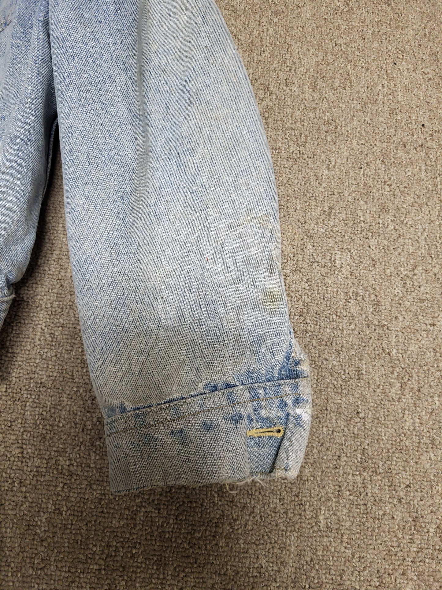 Vintage Lee Distressed Jean Jacket Size 44R