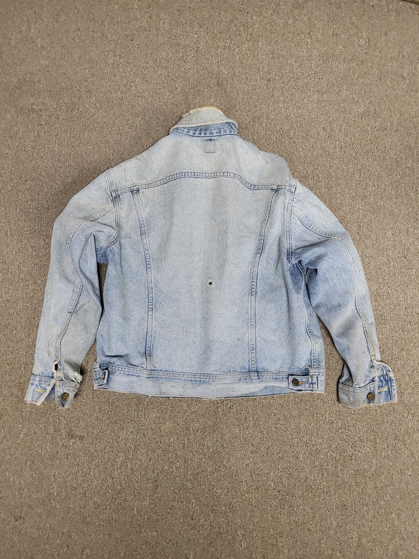 Vintage Lee Distressed Jean Jacket Size 44R