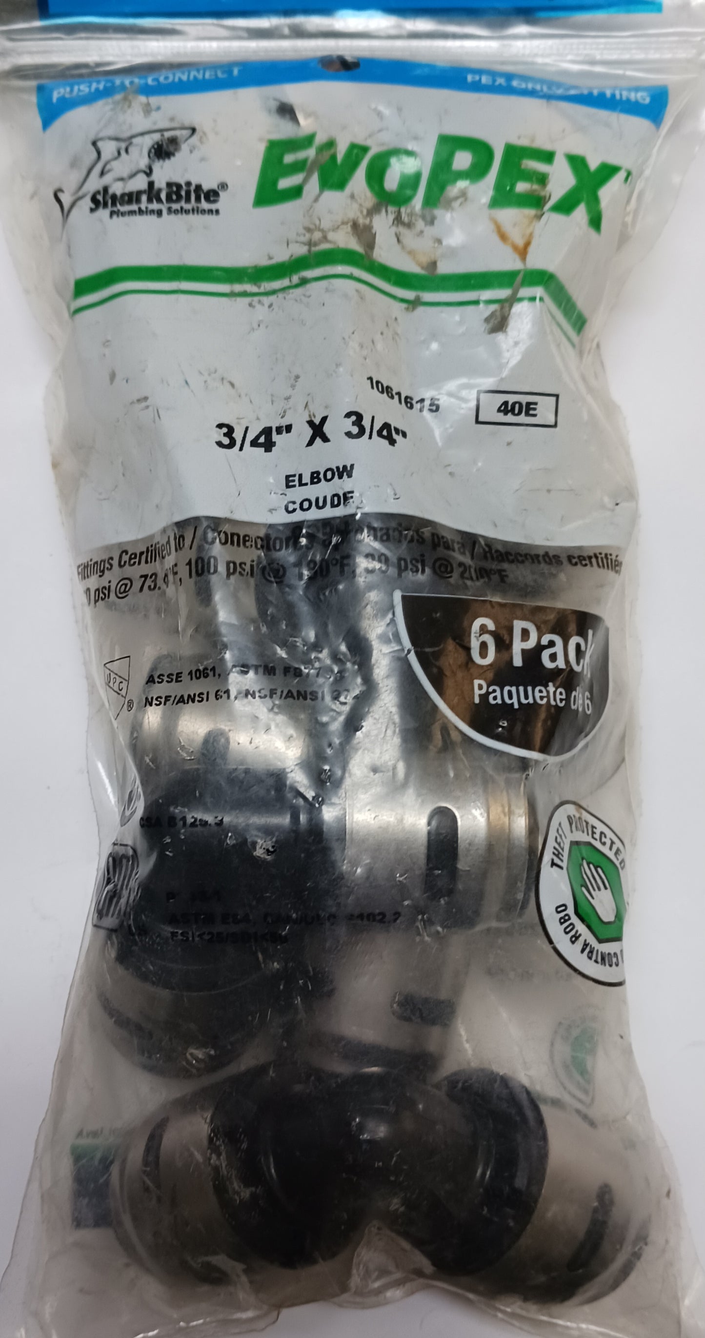 SharkBite Evopex 3/4" x 3/4" Elbow # 1061615 (6 pack)