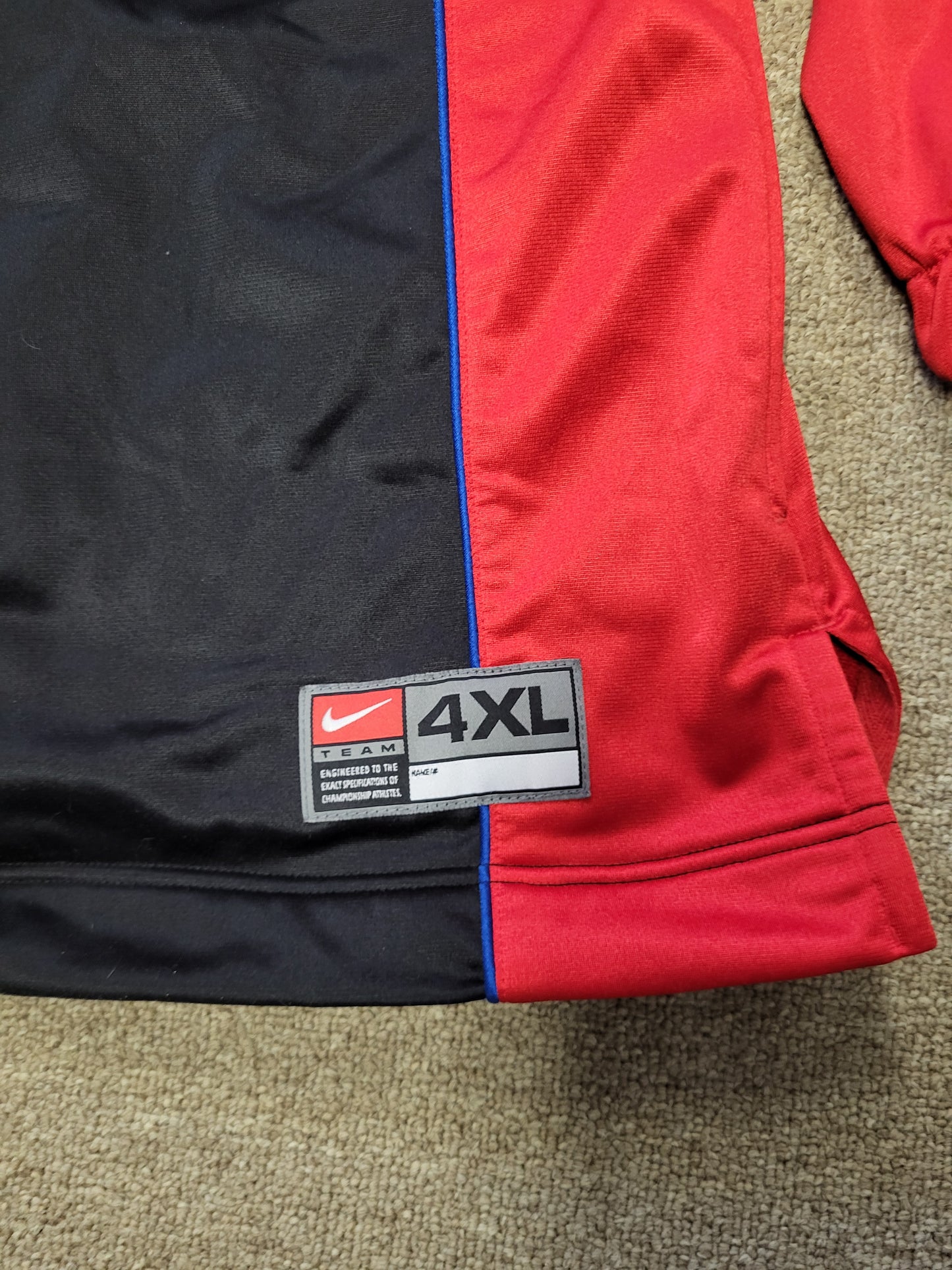 Philadelphia 76ers Sixers Red and Black Button Up NBA Basketball Jacket Coat 4XL