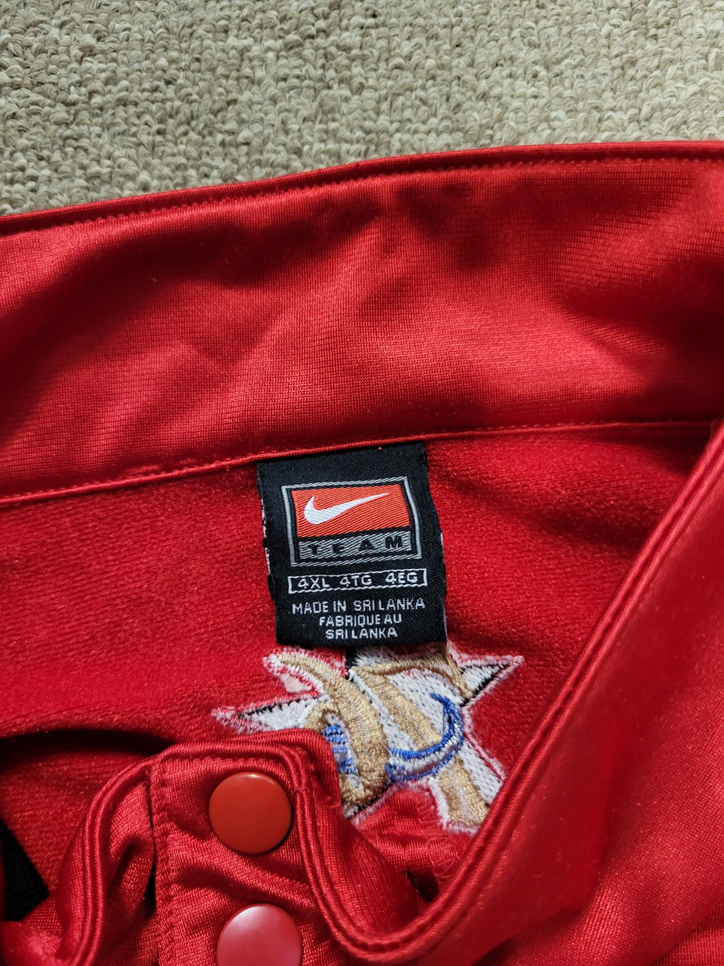 Philadelphia 76ers Sixers Red and Black Button Up NBA Basketball Jacket Coat 4XL