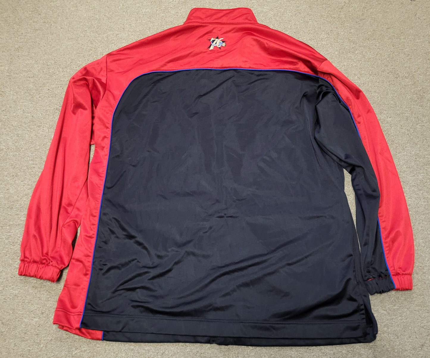Philadelphia 76ers Sixers Red and Black Button Up NBA Basketball Jacket Coat 4XL