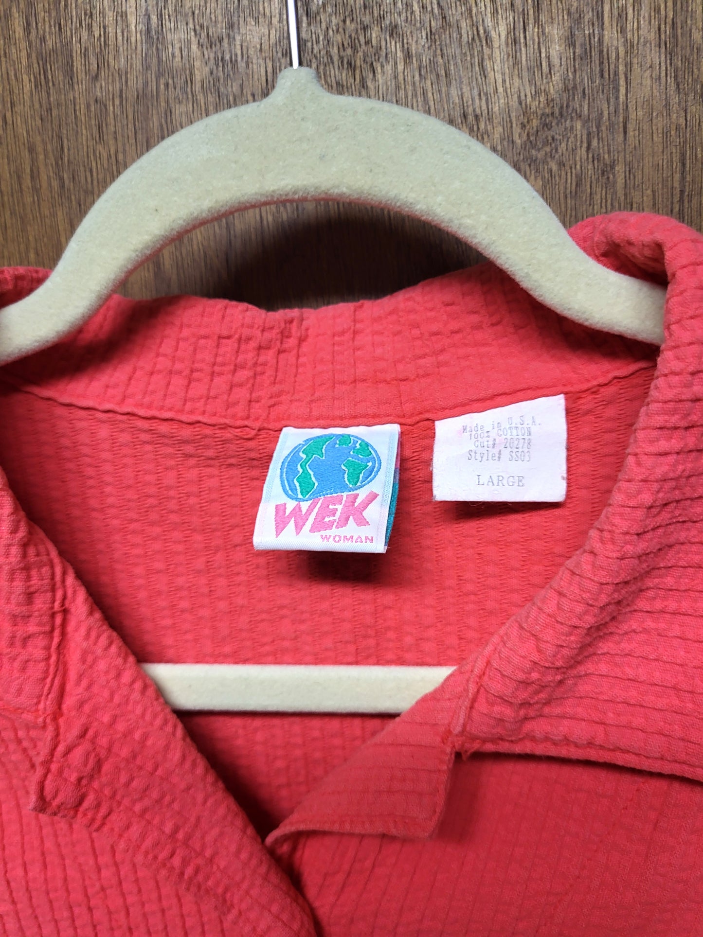 Vintage WEK Womens Button Up Shirt Size Large