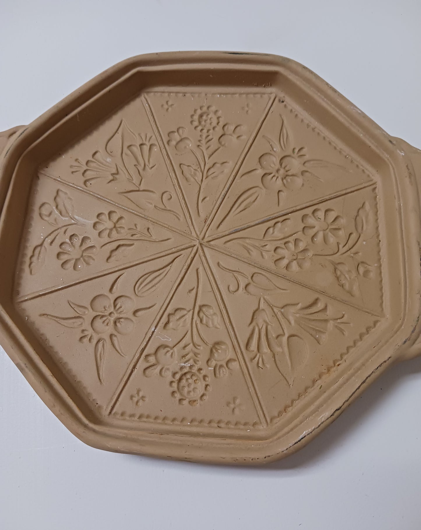 1988 Brown Bag Cookie Art Mold Stone Spring Flowers