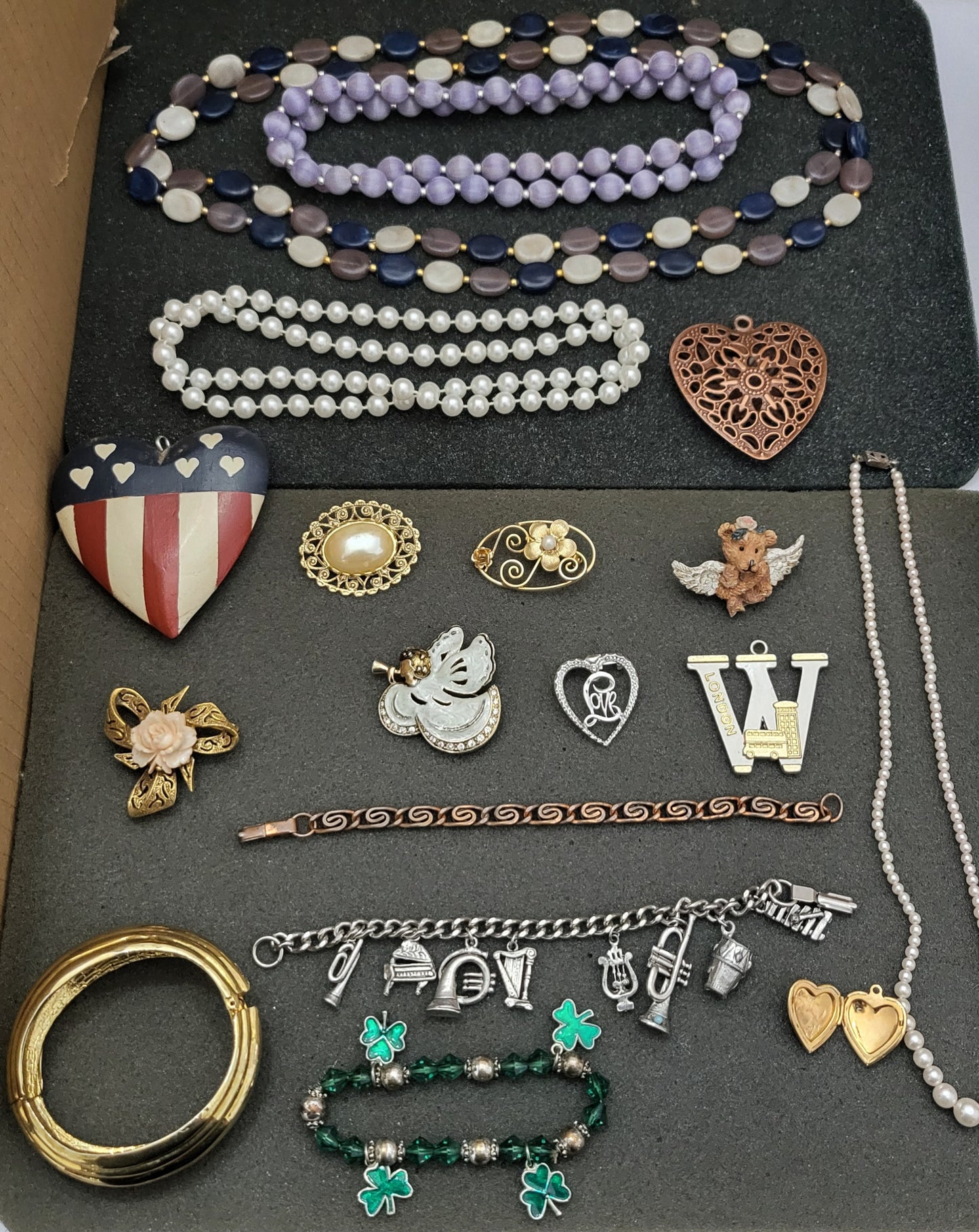 Estate Sale Jewelry Lot Pins Bracelets Necklaces Vintage to Now Mixed