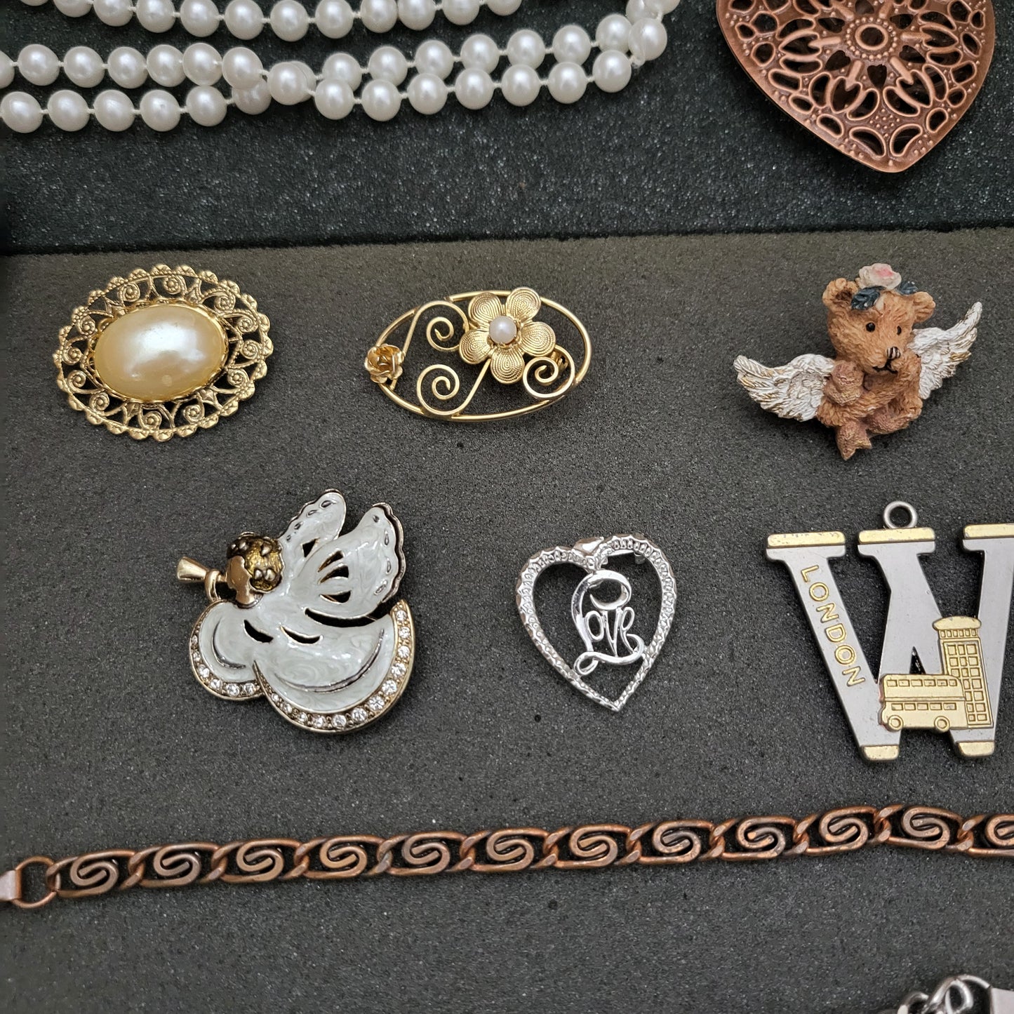 Estate Sale Jewelry Lot Pins Bracelets Necklaces Vintage to Now Mixed