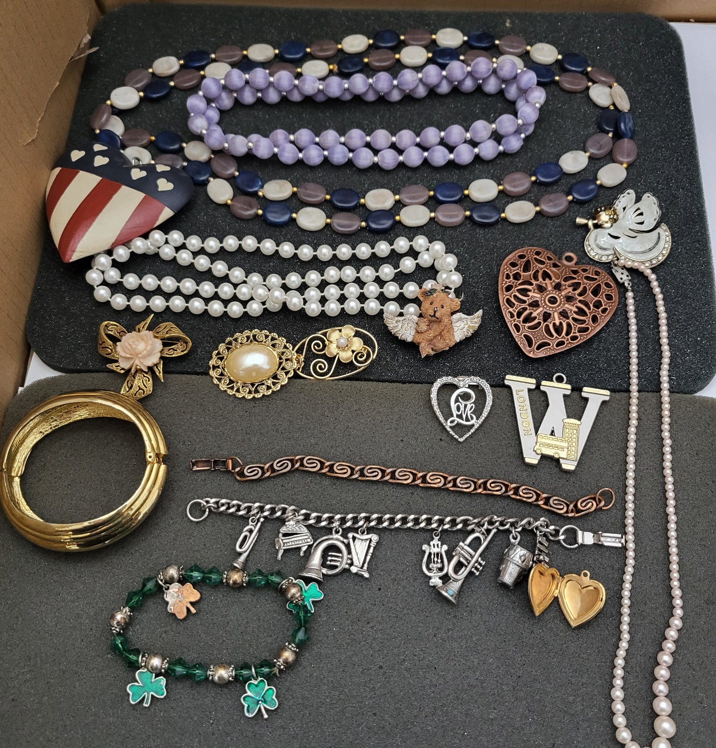 Estate Sale Jewelry Lot Pins Bracelets Necklaces Vintage to Now Mixed