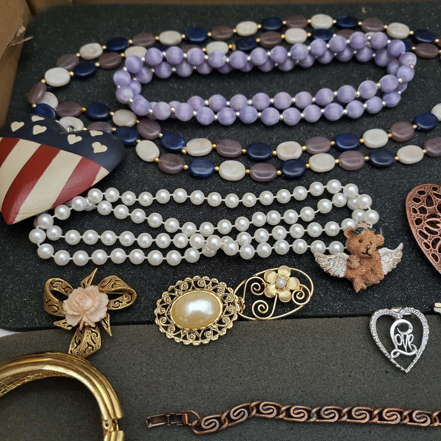 Estate Sale Jewelry Lot Pins Bracelets Necklaces Vintage to Now Mixed