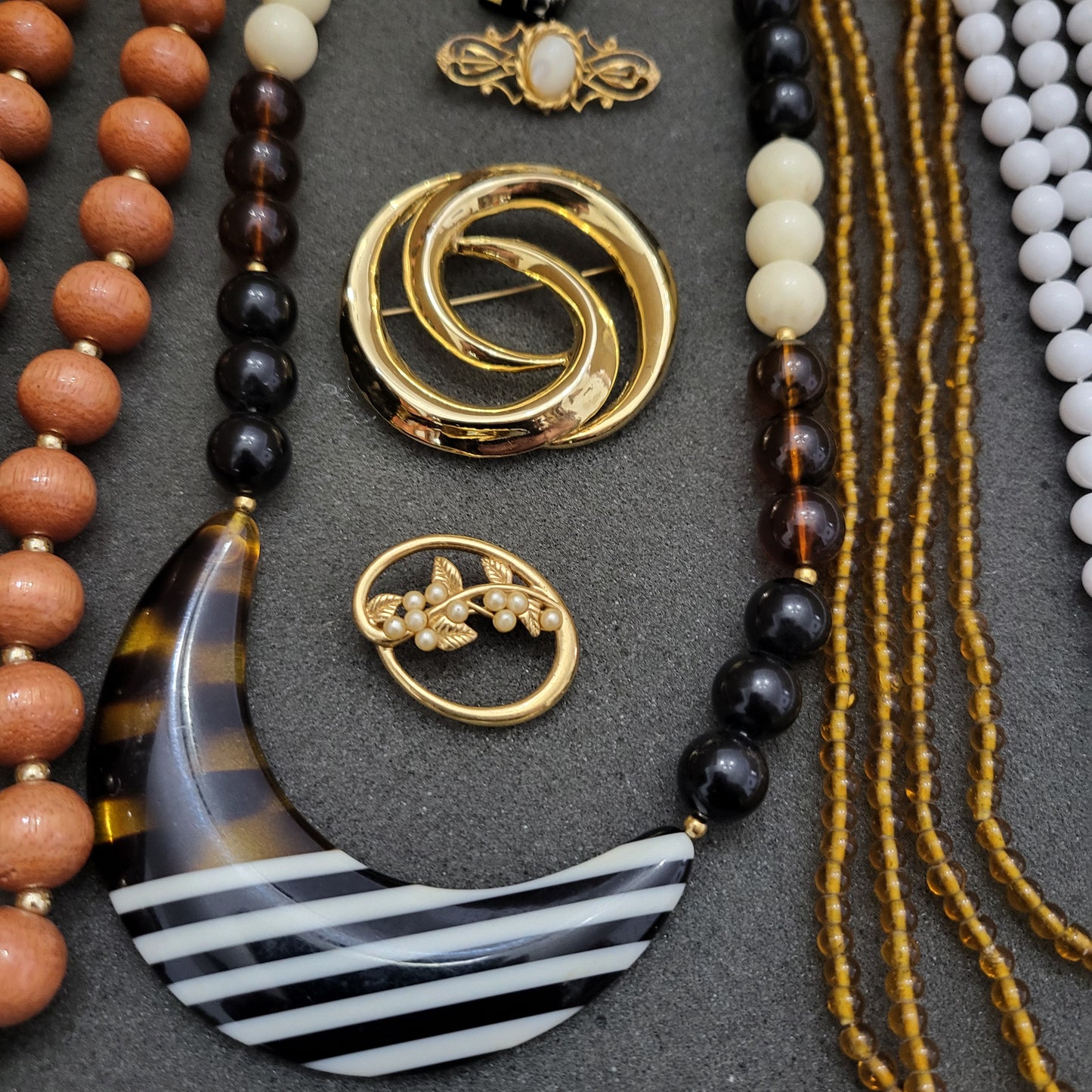 Estate Sale Jewelry Lot Pins Bracelets Necklaces Vintage to Now Mixed