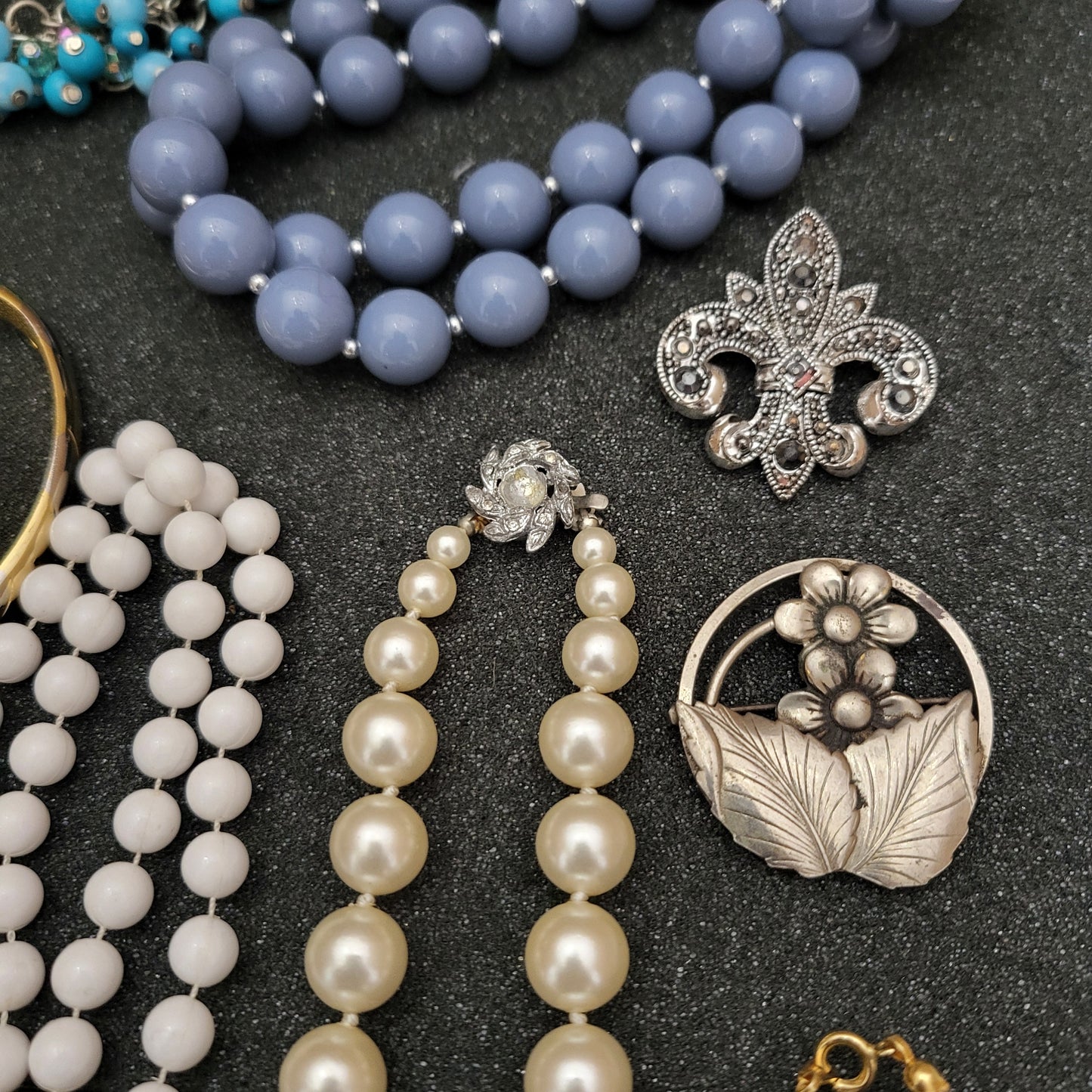 Estate Sale Jewelry Lot Pins Bracelets Necklaces Vintage to Now Mixed