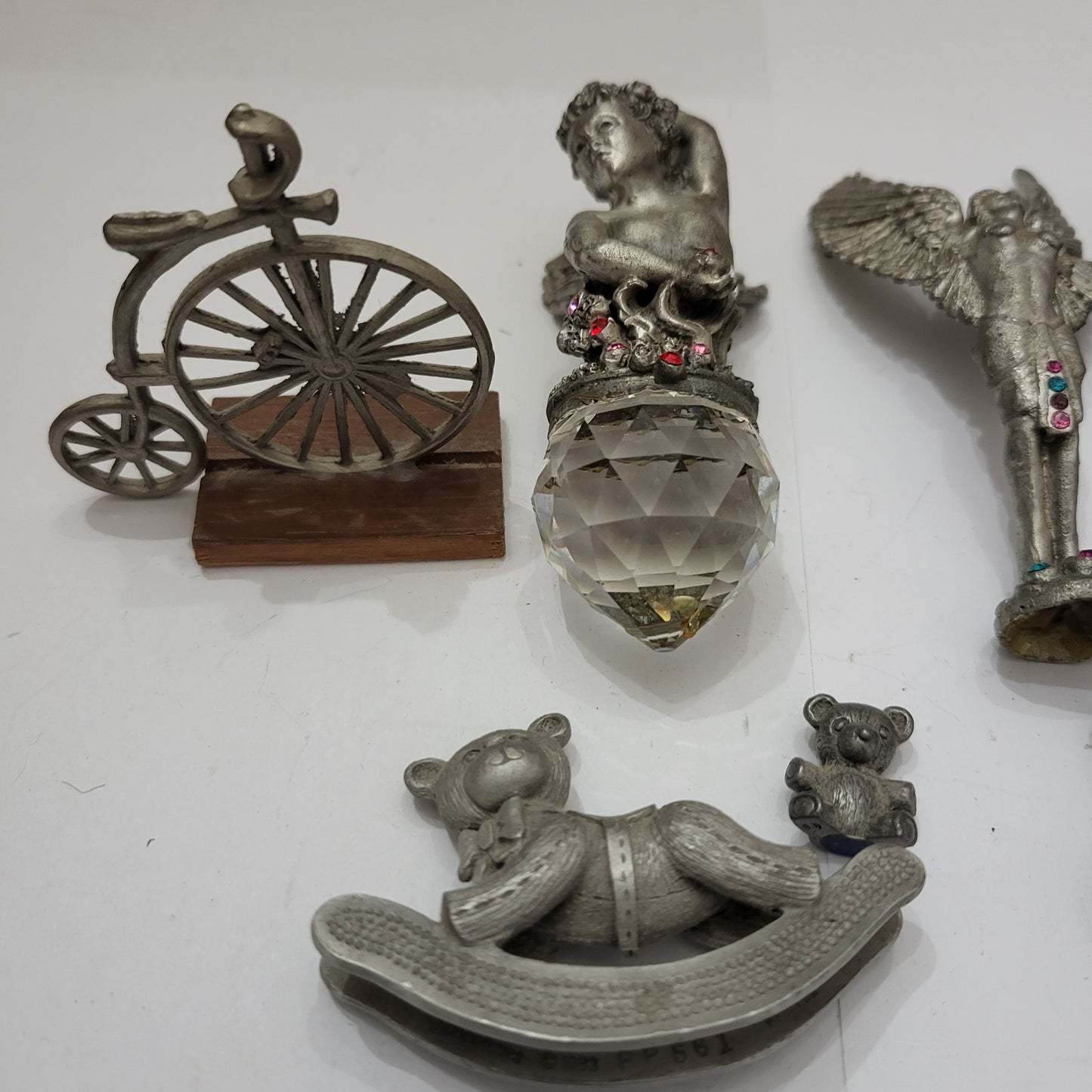Pewter Collectable Figurine Lot Cats Bears Elephant Angels