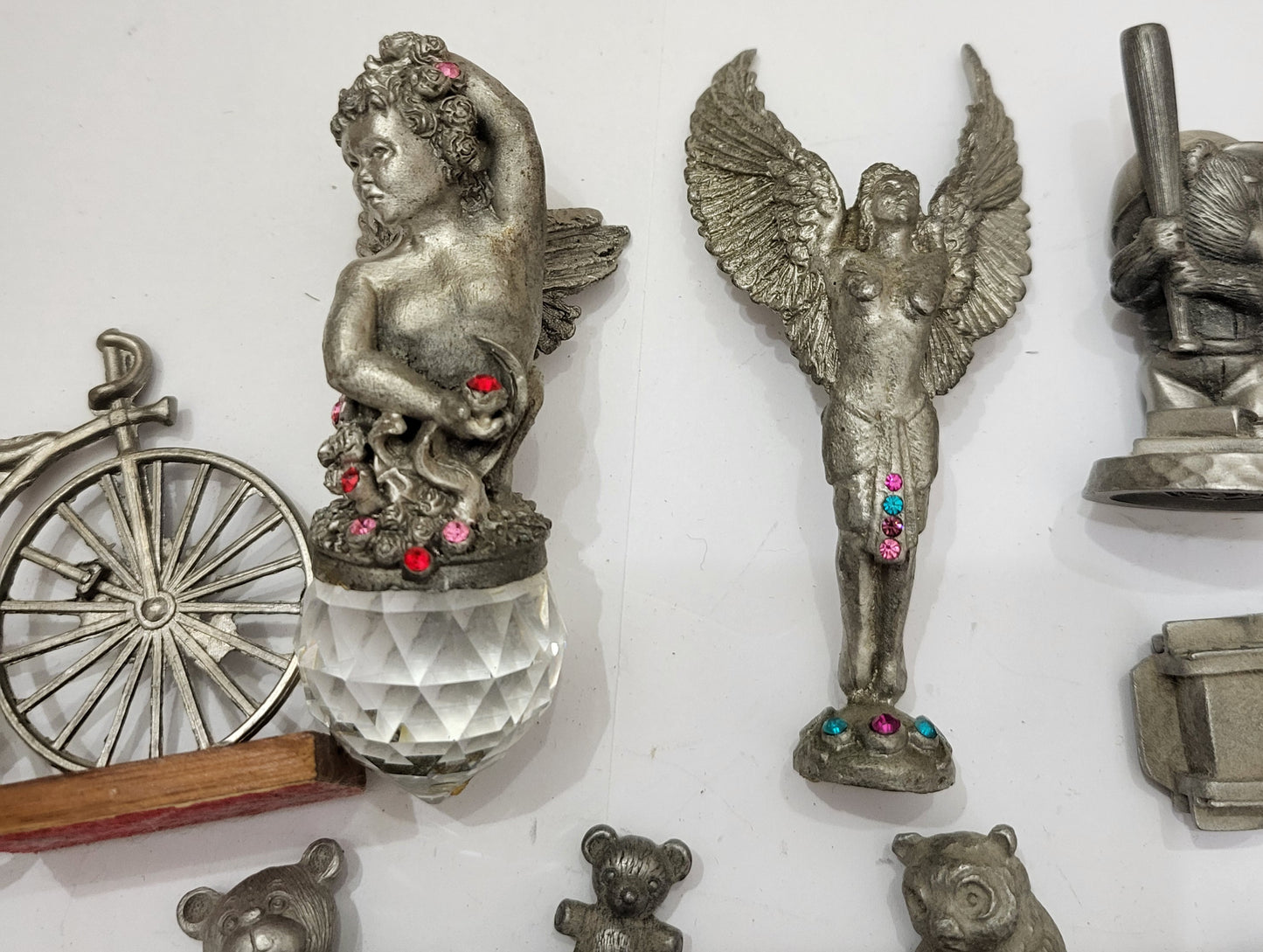 Pewter Collectable Figurine Lot Cats Bears Elephant Angels