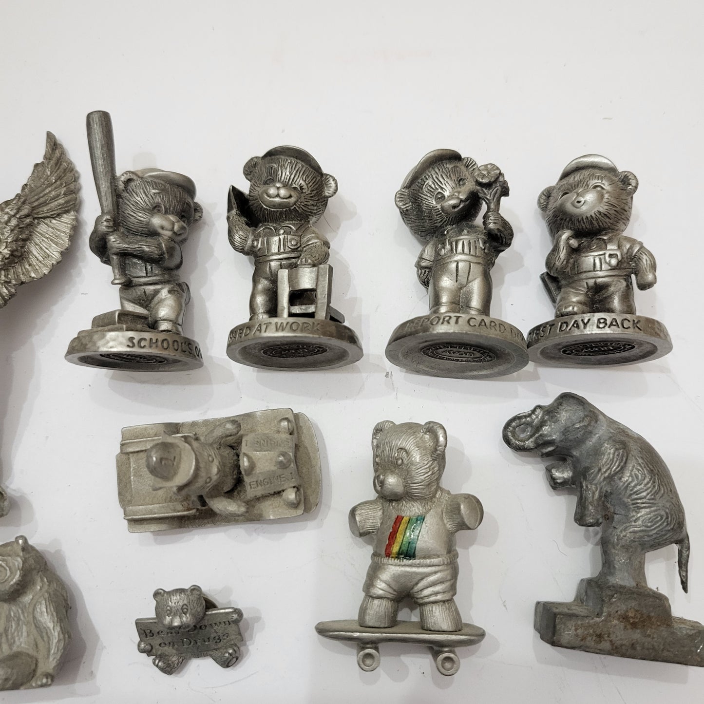 Pewter Collectable Figurine Lot Cats Bears Elephant Angels