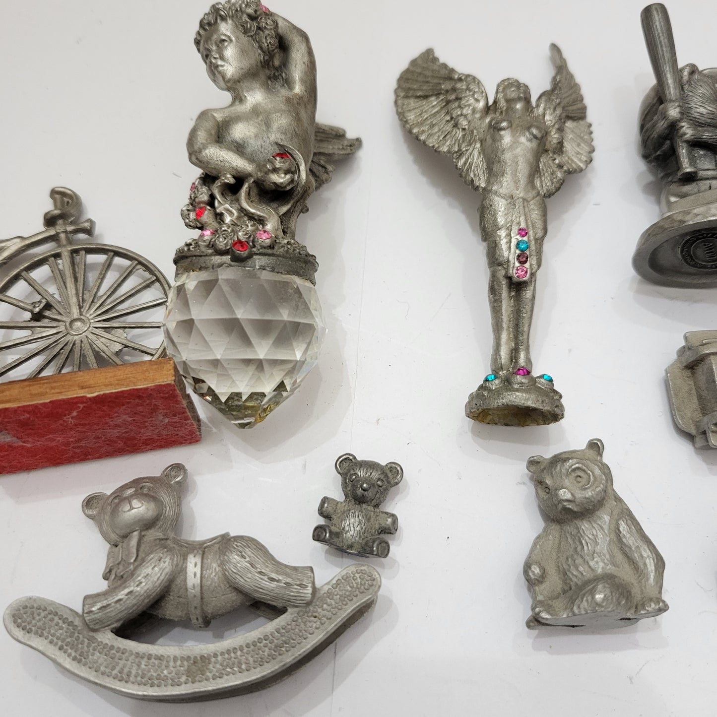 Pewter Collectable Figurine Lot Cats Bears Elephant Angels