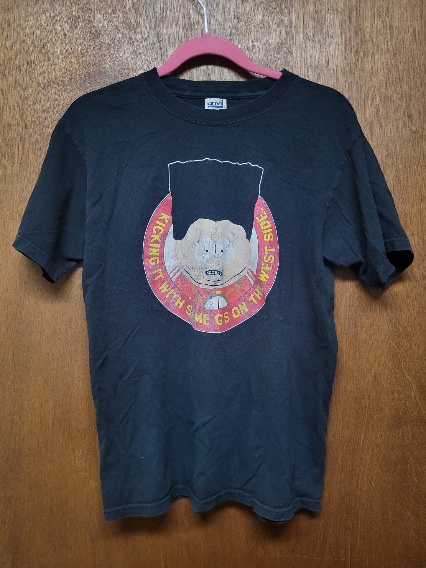 Black South Park Cartman "Kicking It With Some G's on the West Side" T-Shirt M