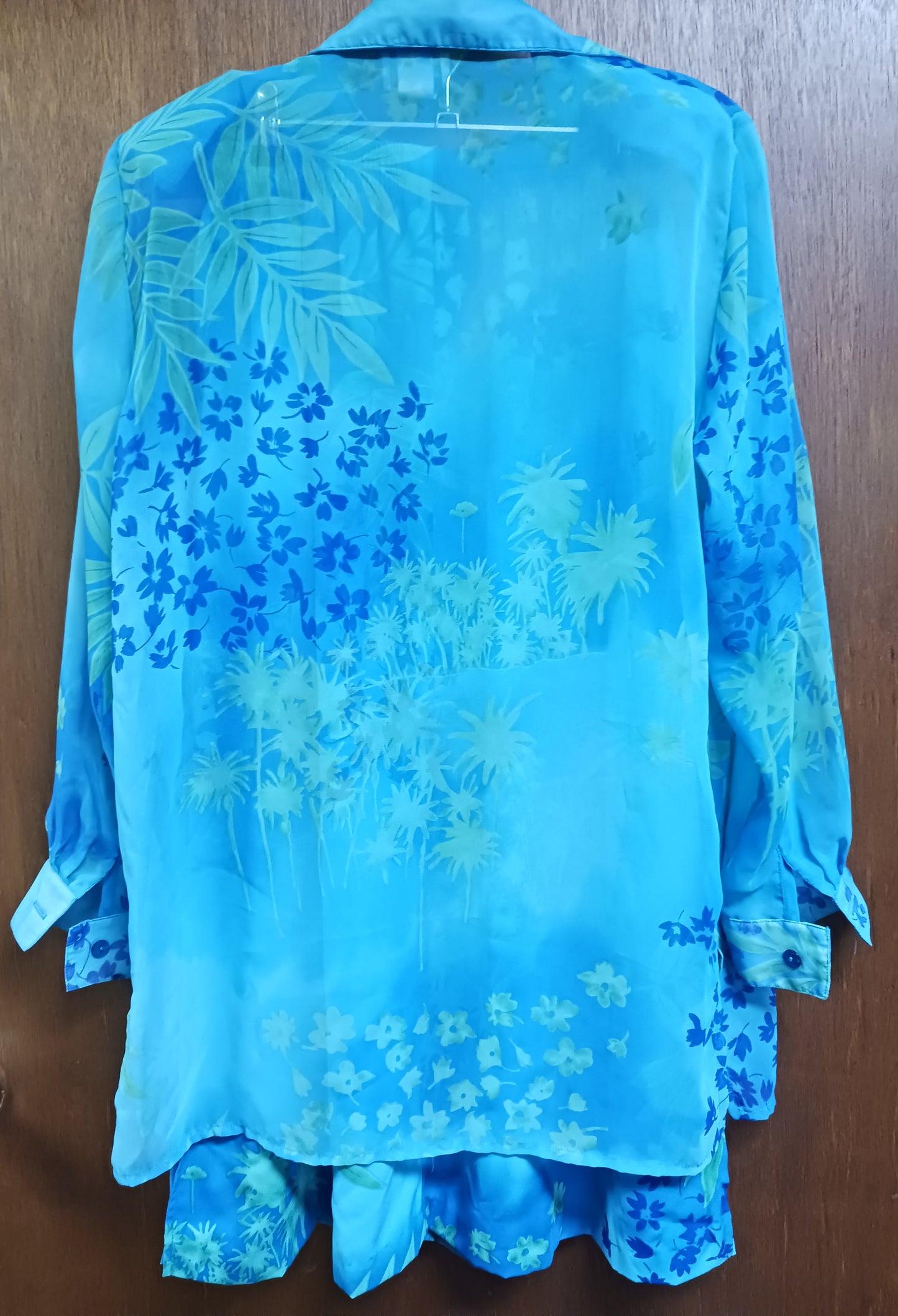 Sea Suns Skirt Top and Sheer Blouse Set Size Large