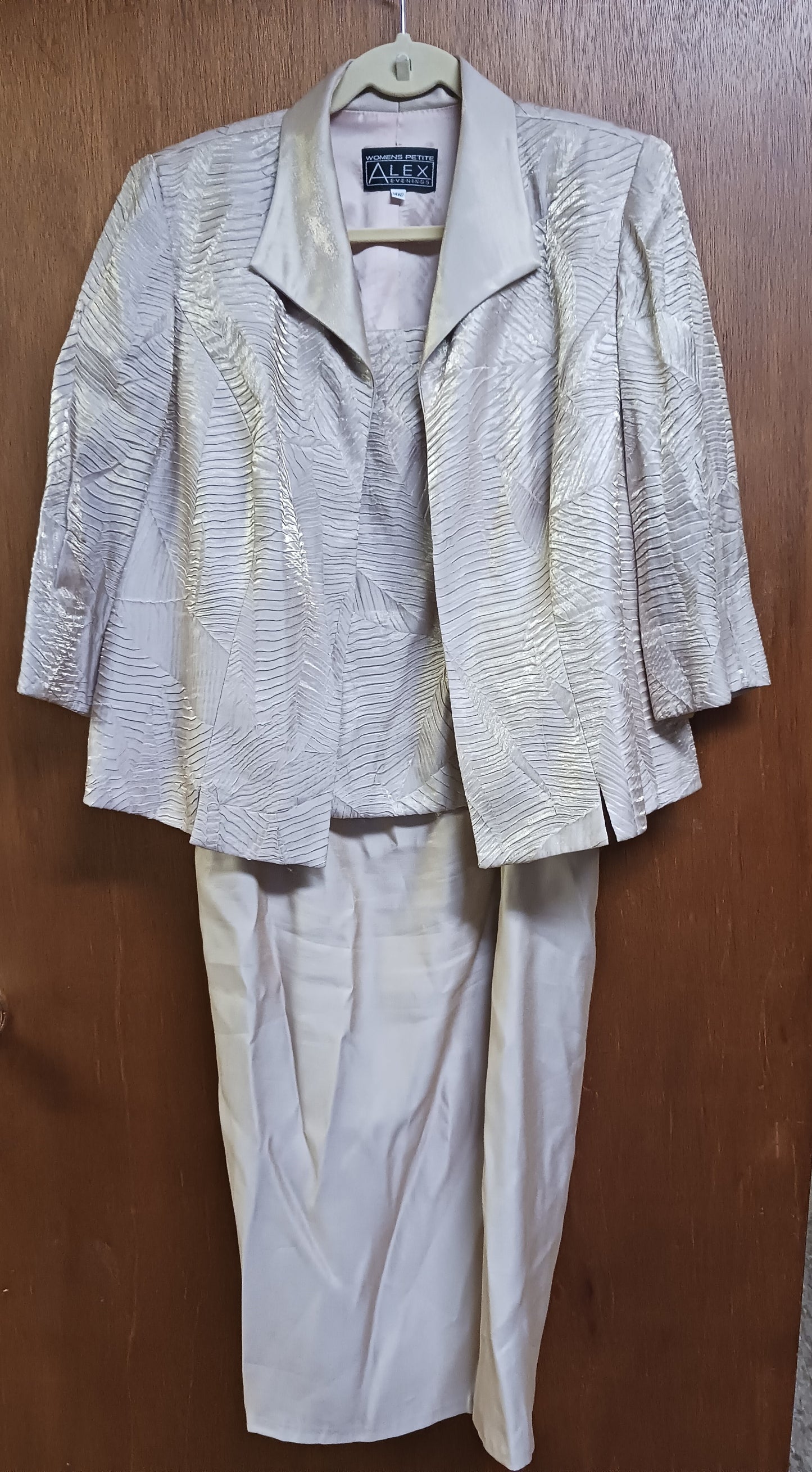 Alex Evenings Gold Dress and Jacket 14 Womens Petite