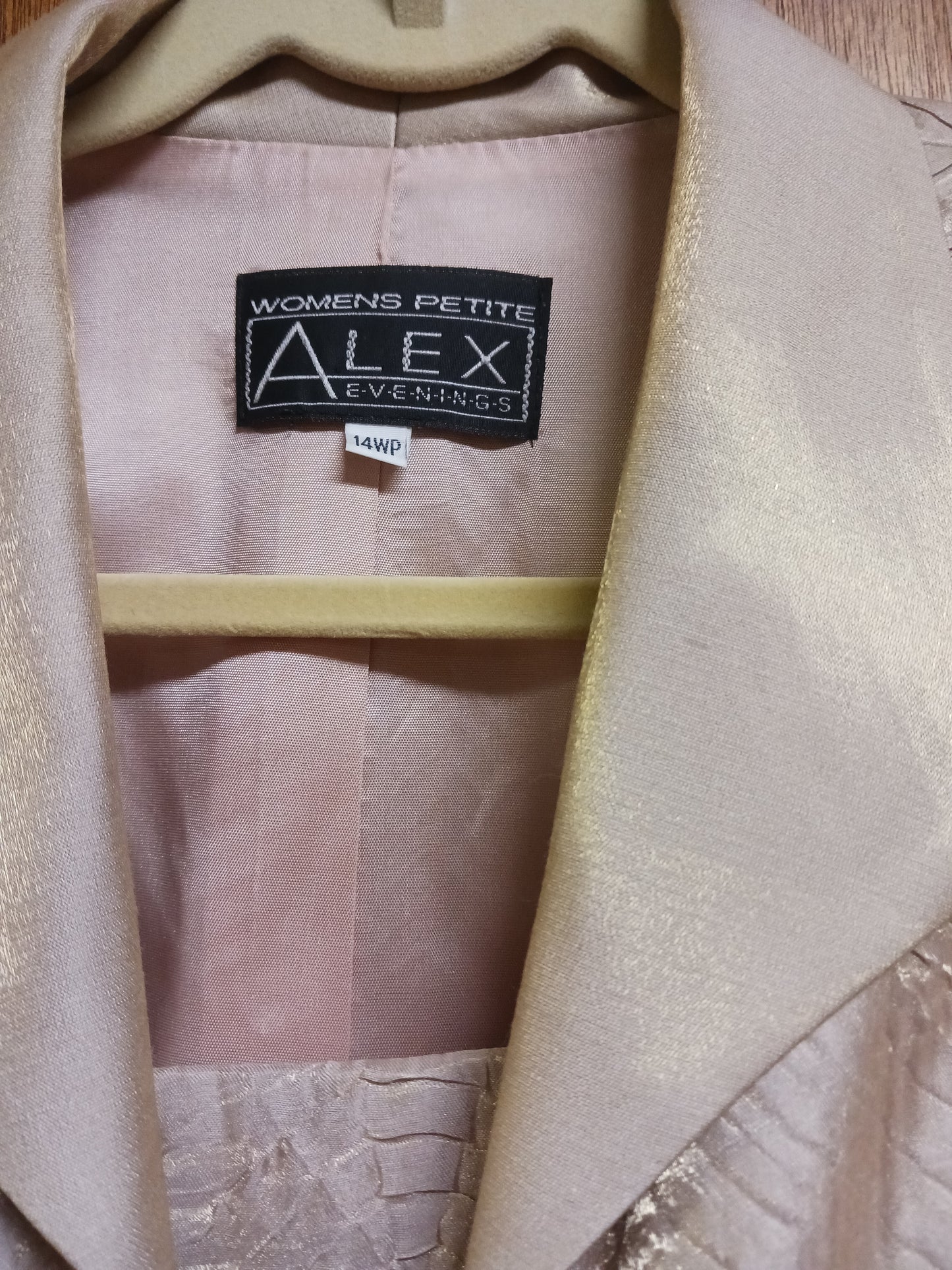 Alex Evenings Gold Dress and Jacket 14 Womens Petite