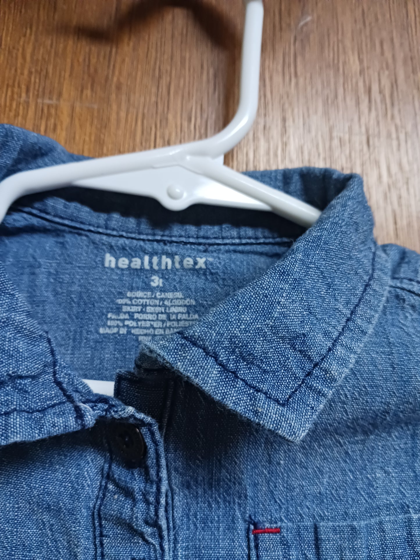 Healthtex Toddler Dress Denim and Flowers 3T