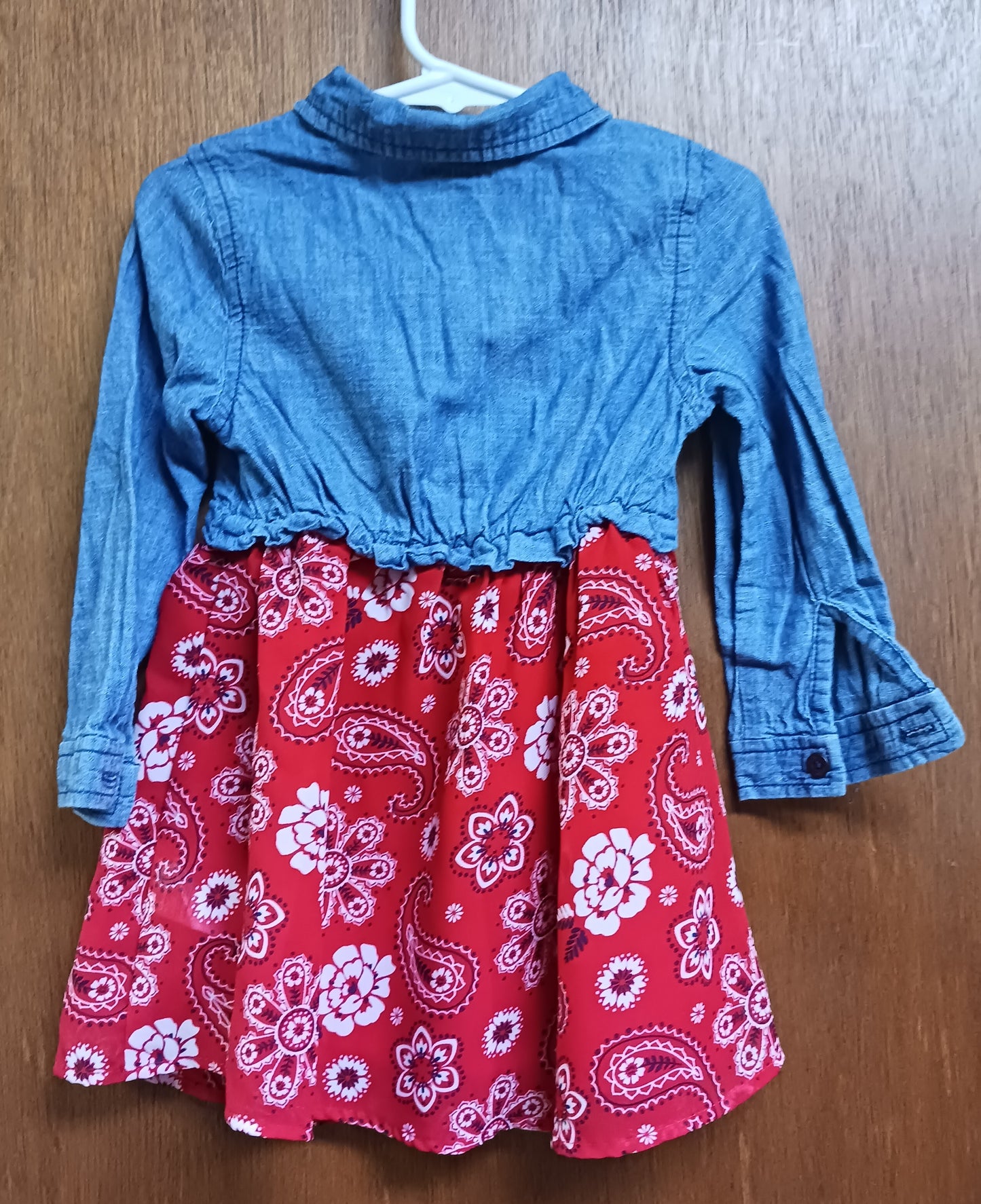 Healthtex Toddler Dress Denim and Flowers 3T