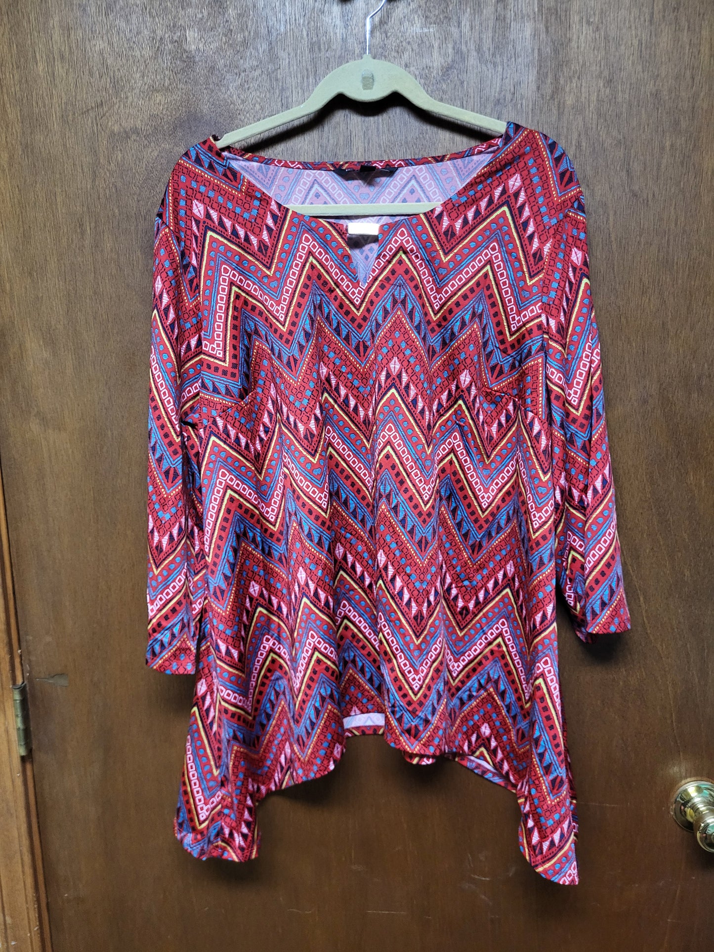 Zac & Rachel Woman Red Southwestern Style Shirt Top