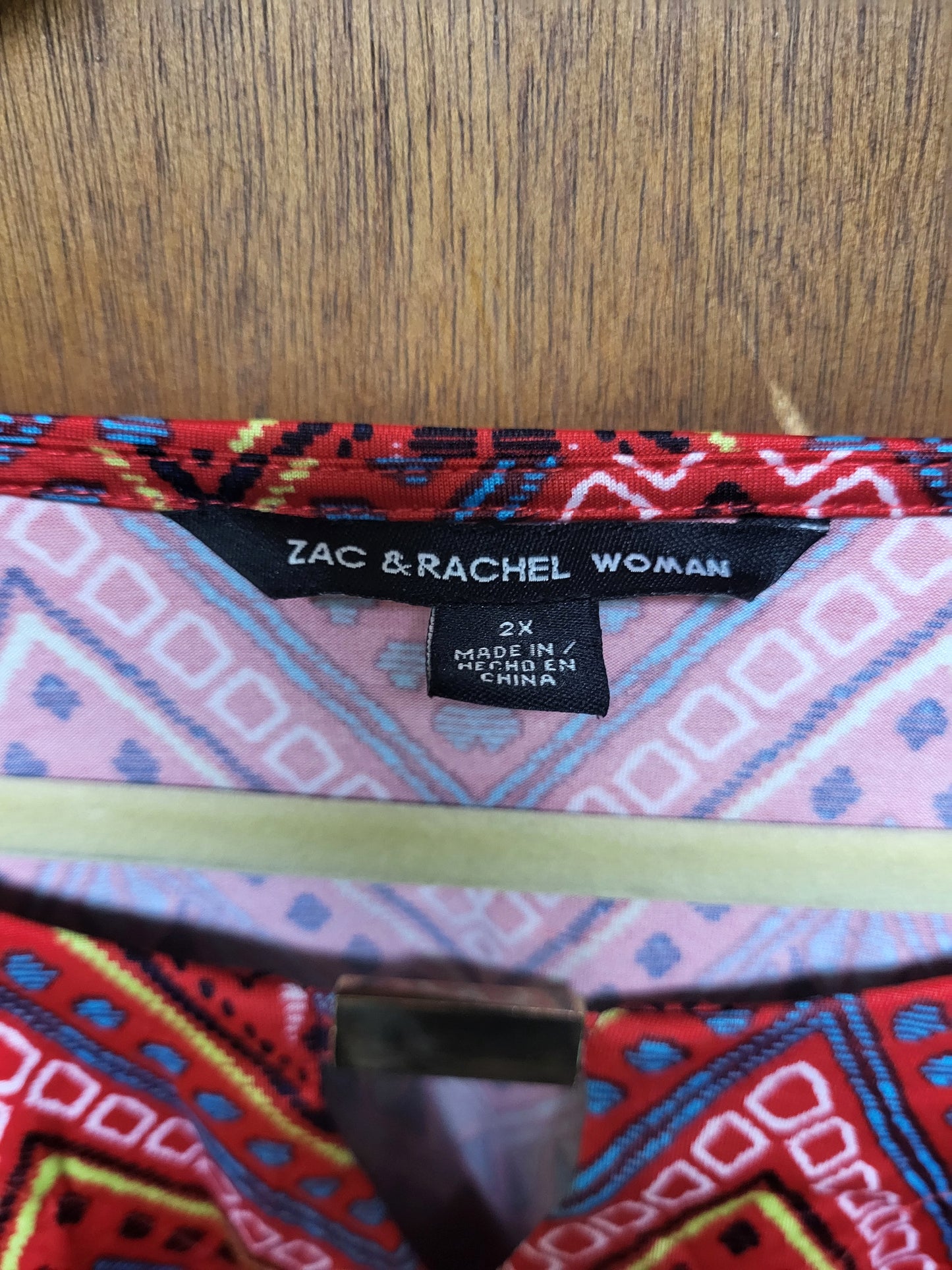 Zac & Rachel Woman Red Southwestern Style Shirt Top