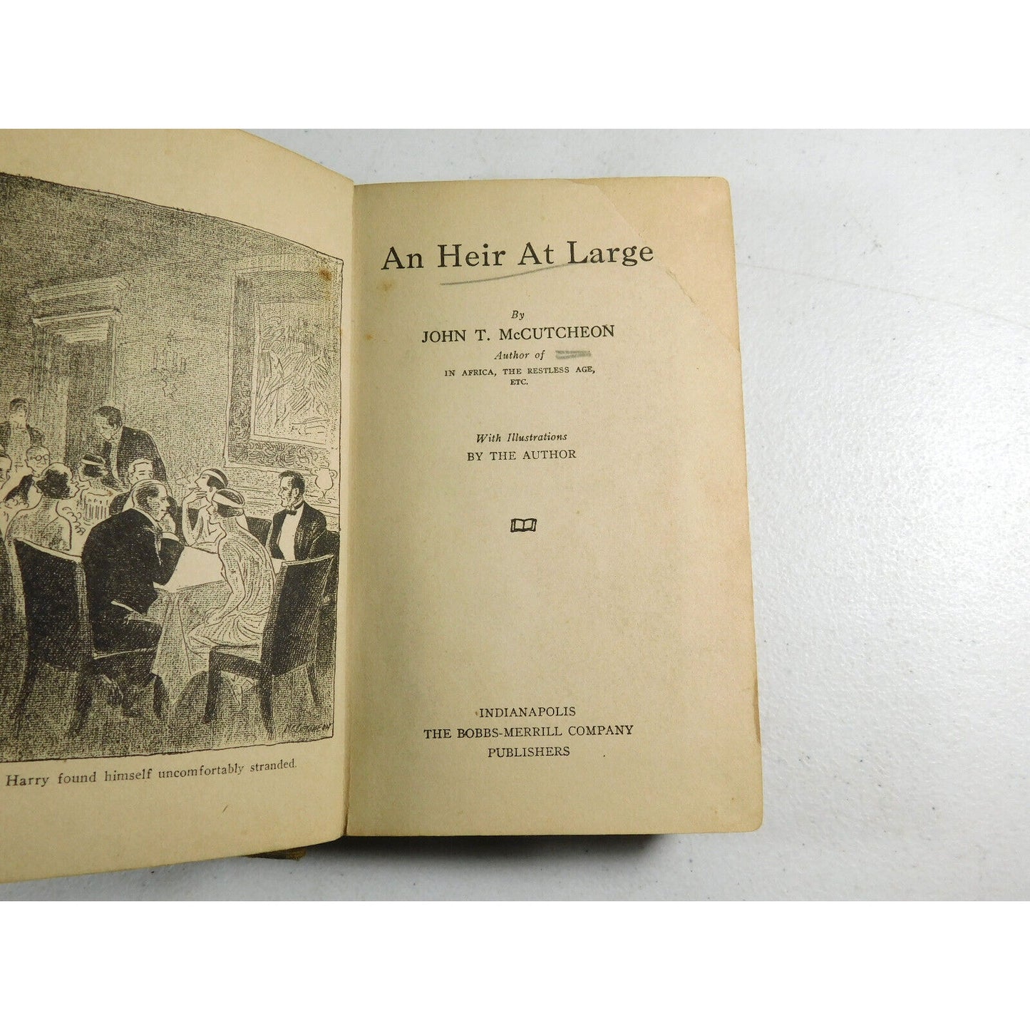 Vintage 1923 An Heir At Large by John T. McCutcheon Book