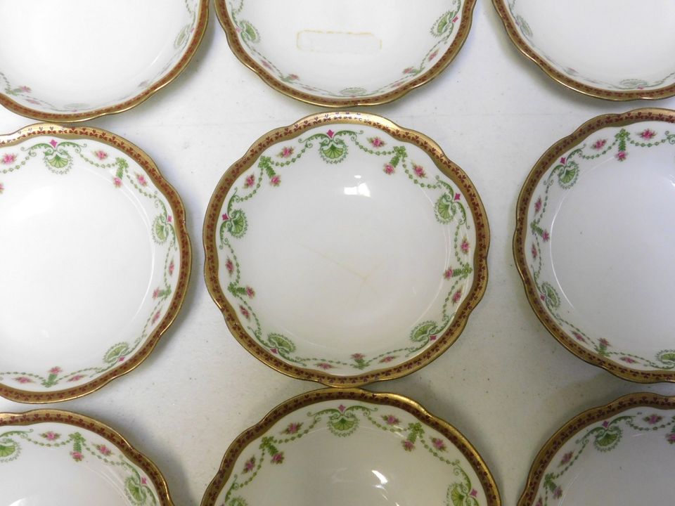 12 Vintage M Z Moritz Zdekauer Hand Painted Bowls