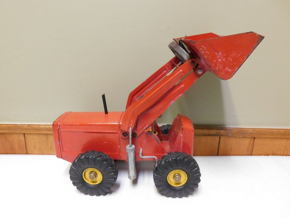 Vintage Red Nylint Power Loader Pressed Steel