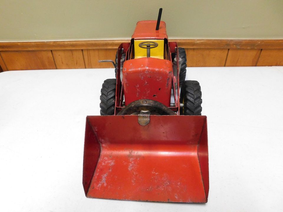 Vintage Red Nylint Power Loader Pressed Steel