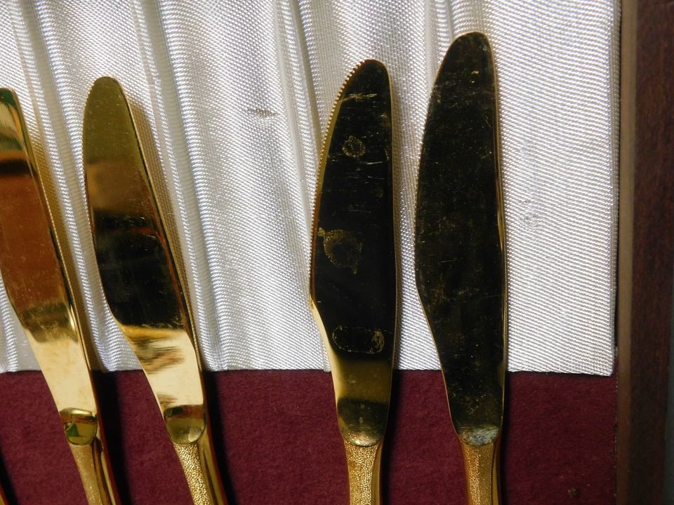 Vintage JH Golden Bouquet Flatware with Case