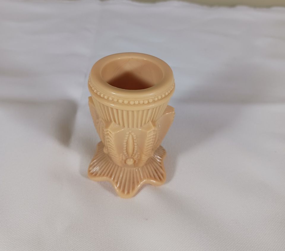 Greentown Glass Chocolate Slag Cactus Toothpick Holder
