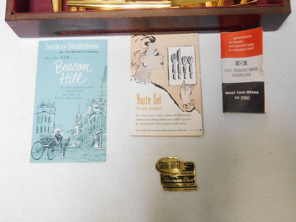 Vintage JH Golden Bouquet Flatware with Case