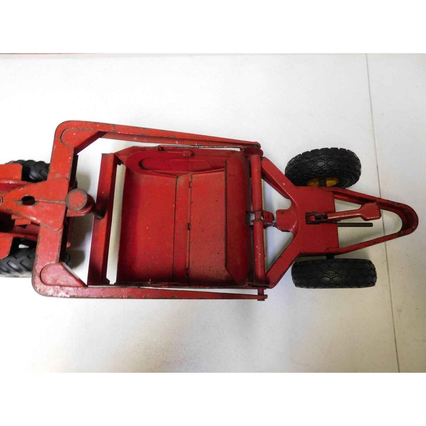 Vintage Red Heiliner Pressed Steel Earth Mover Scraper