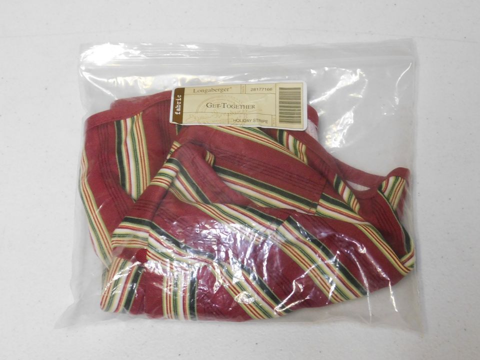 Longaberger Get Together Holiday Stripe Basket Liner