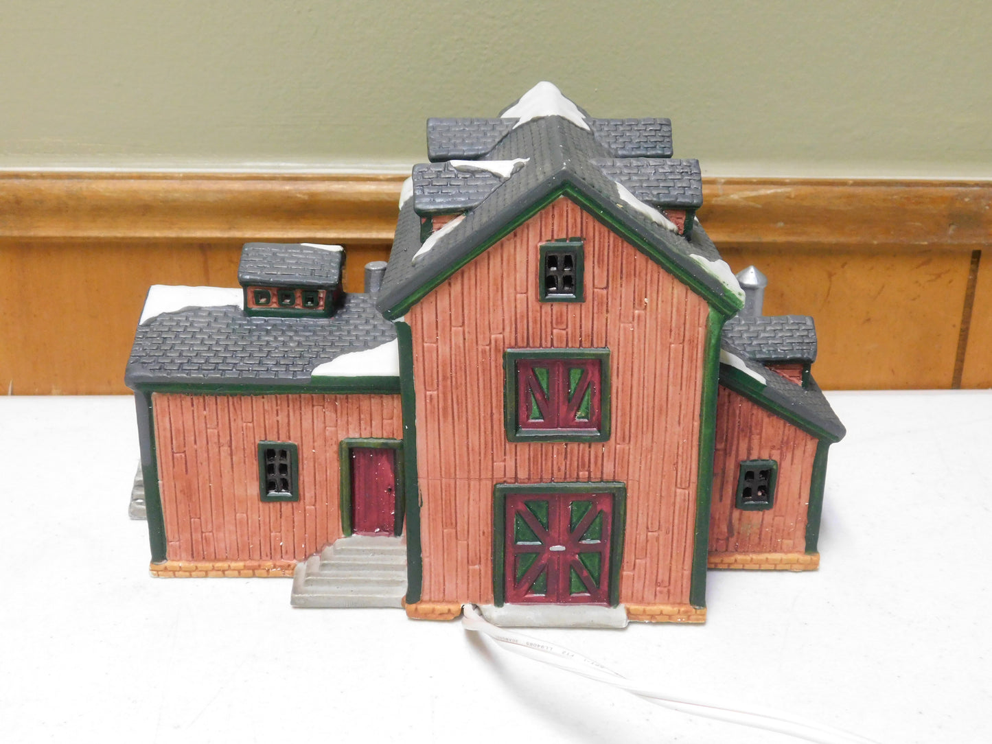 Tractor Repair Village Light Up Holiday Christmas Winter Barn Shop