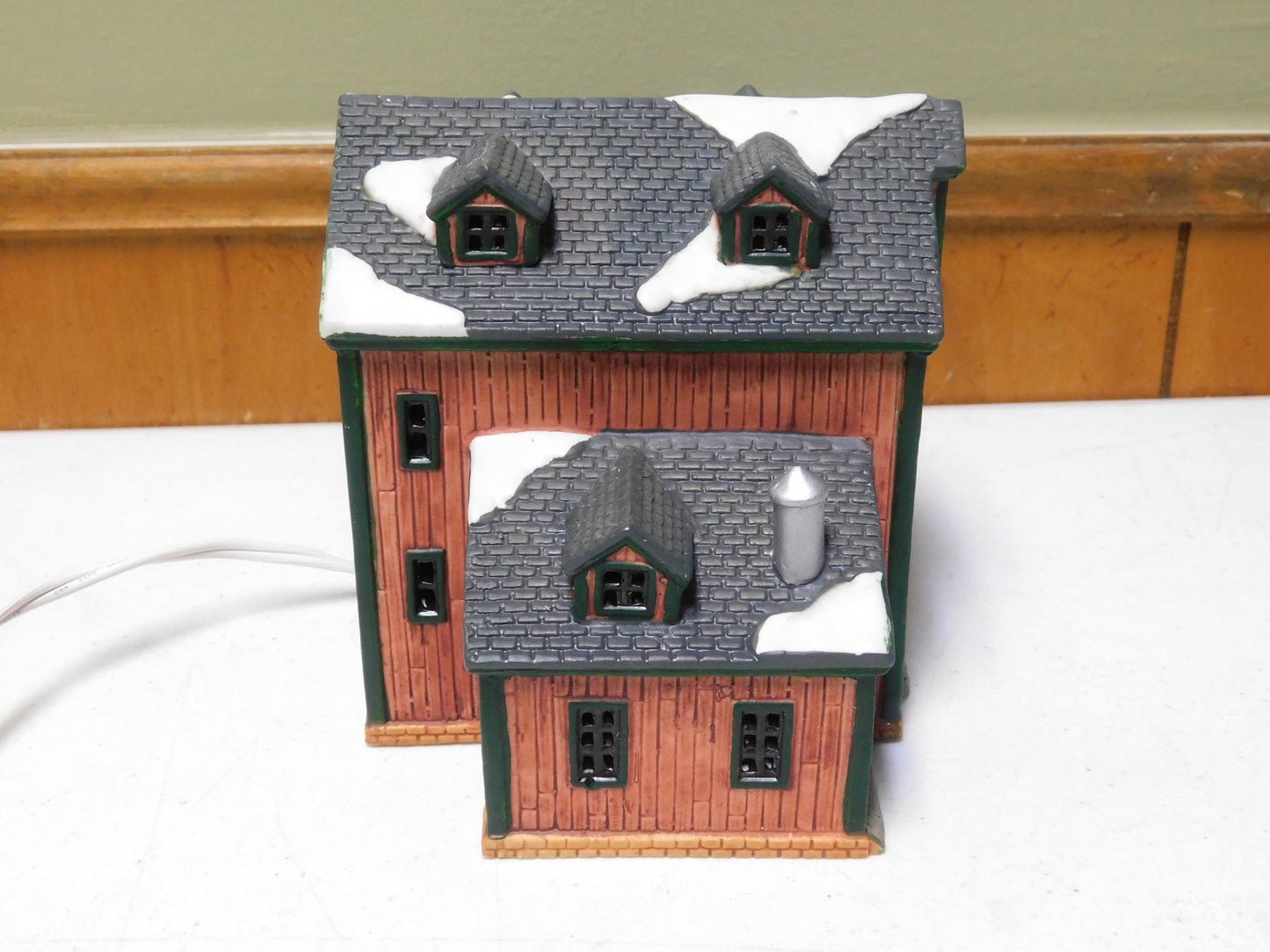 Tractor Repair Village Light Up Holiday Christmas Winter Barn Shop