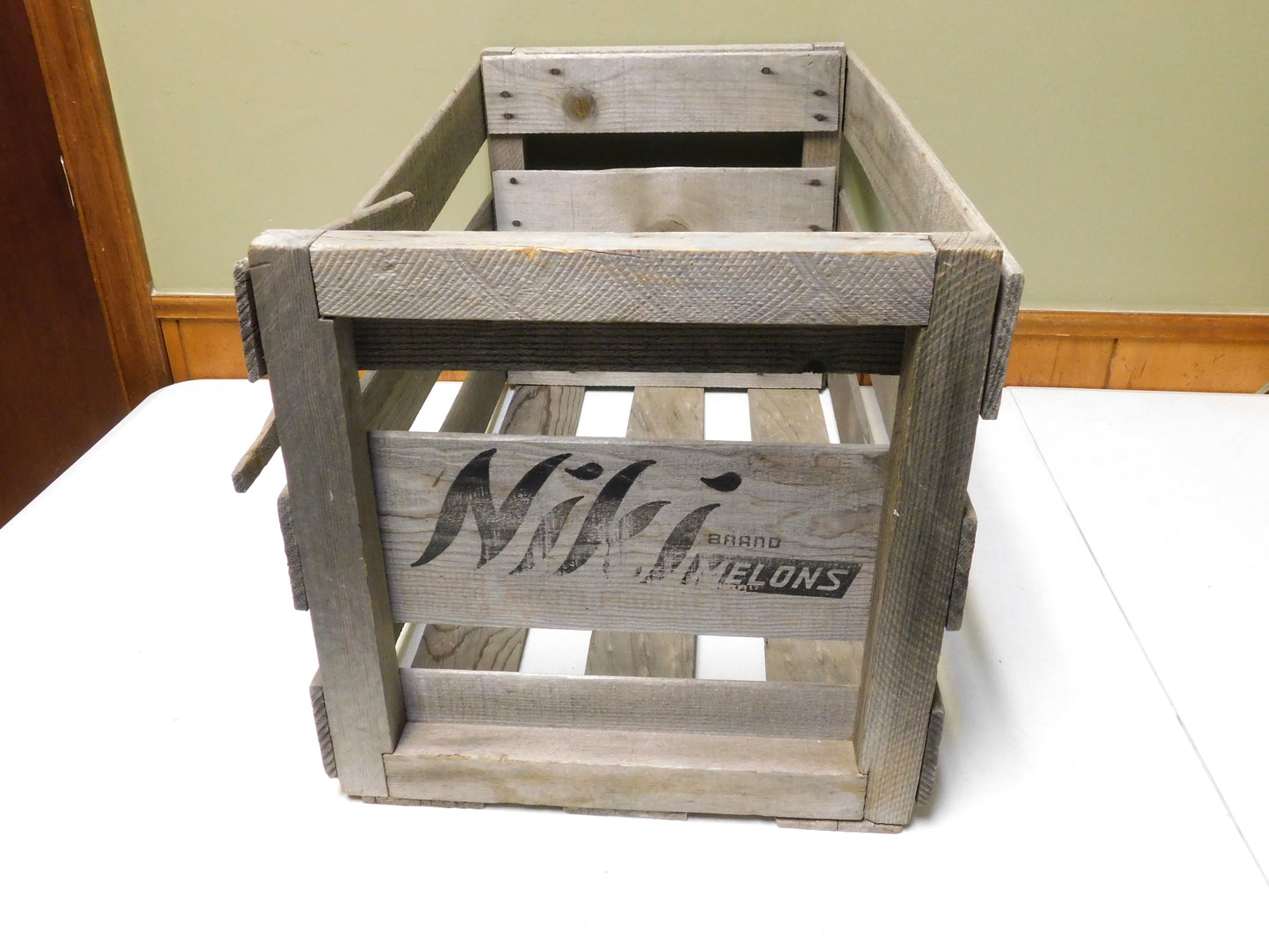 Vintage Niki Melons Wooden Crate Parts or Repair