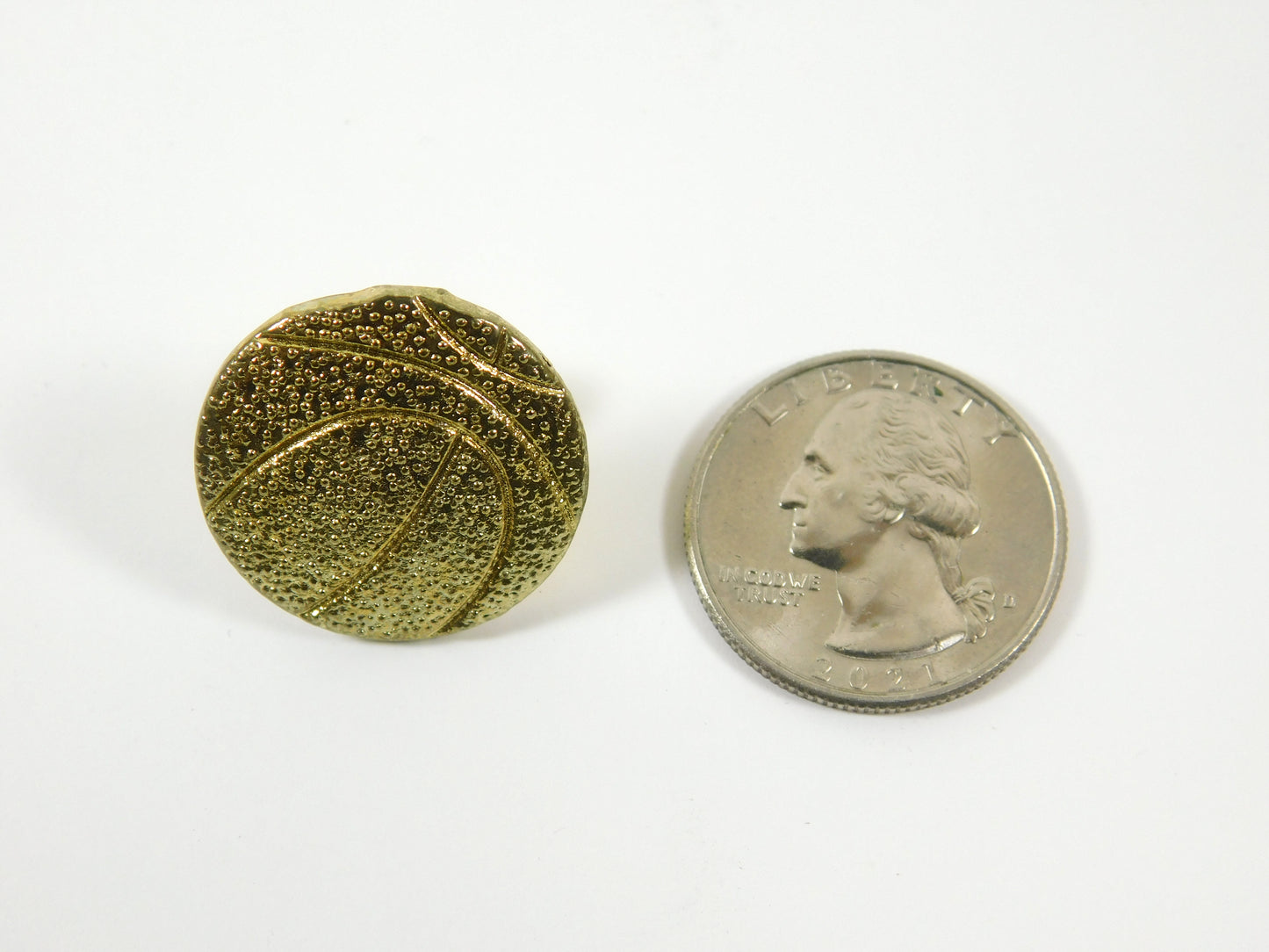 Vintage Gold Tone Basketball Lapel Pin