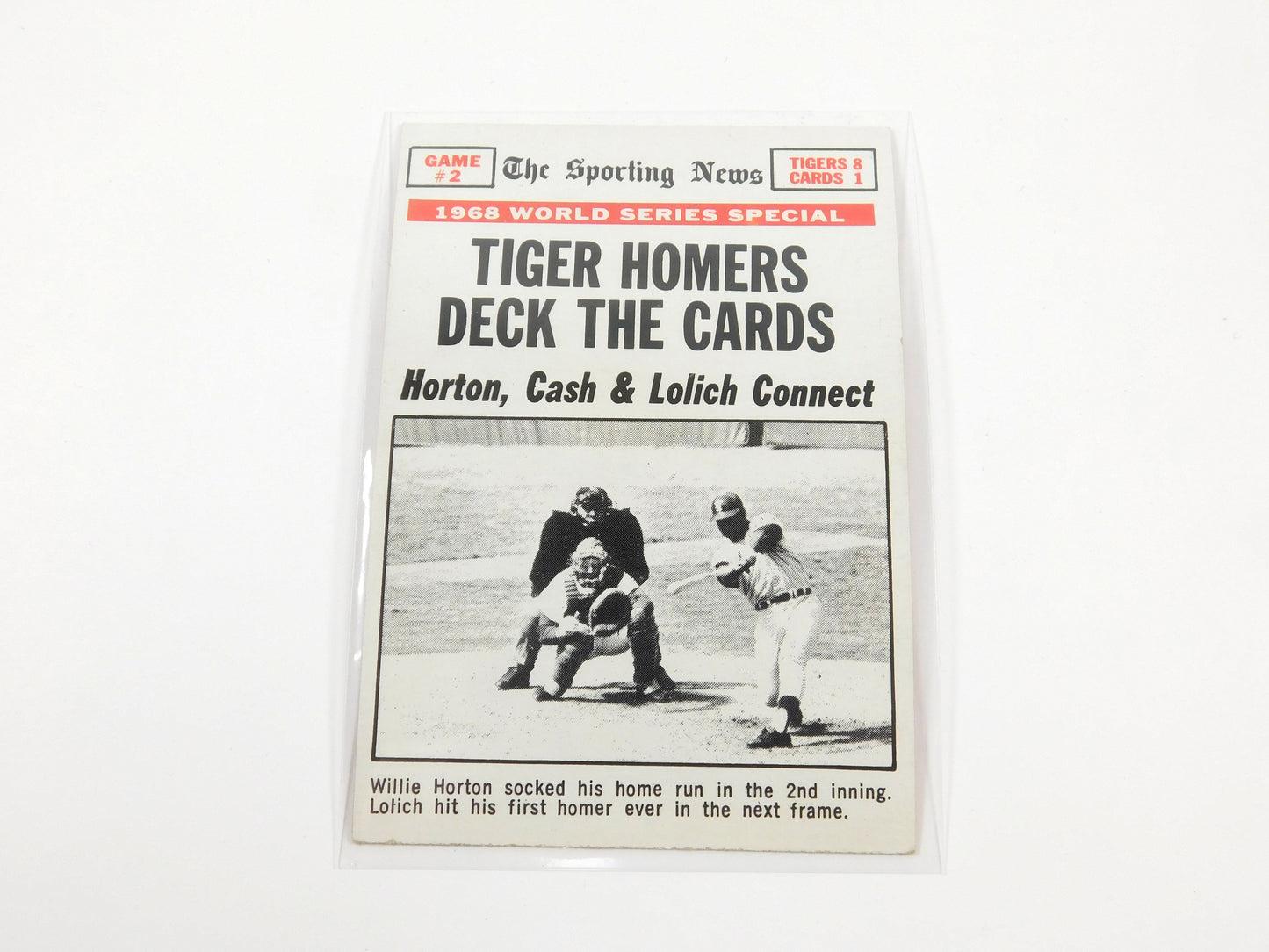 1968 World Series Special Tiger Homers Deck the Cards Game #2 Sporting News