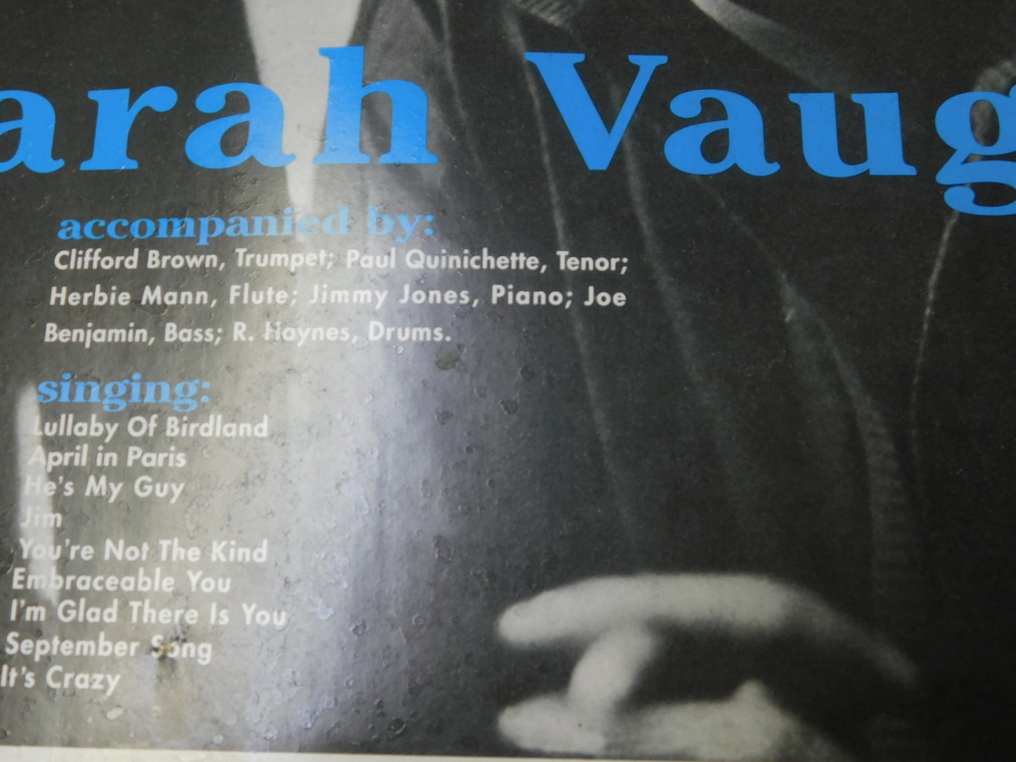 Sarah Vaughn with Clifford Brown Vinyl Record