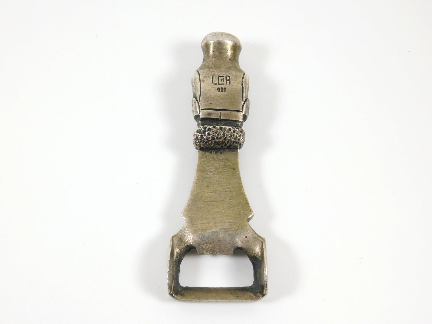 Vintage Metal 900 Silver Peruvian Aztec Mayan Bottle Opener