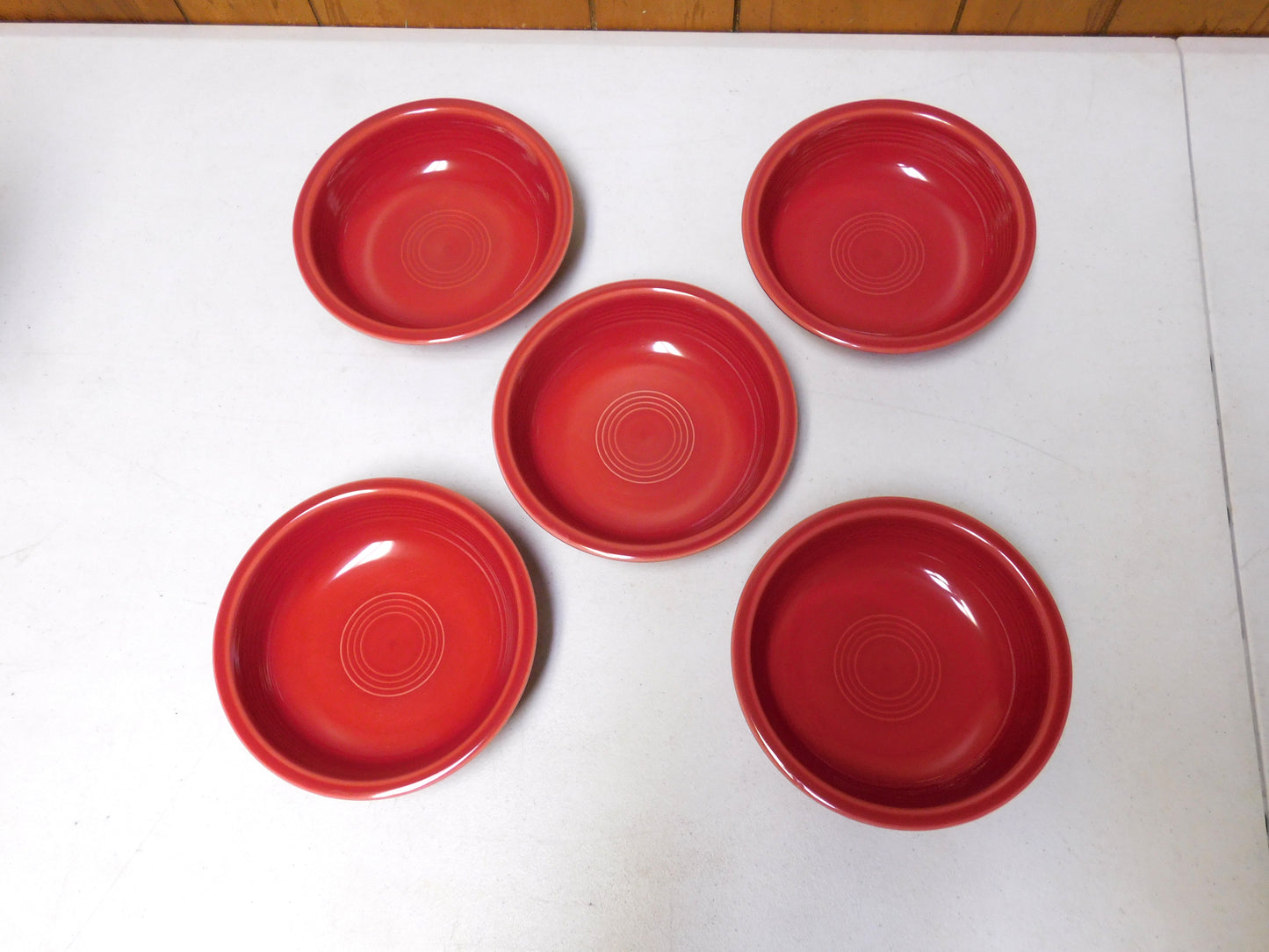 5 Red Fiesta Bowls 6 3/4" Wide