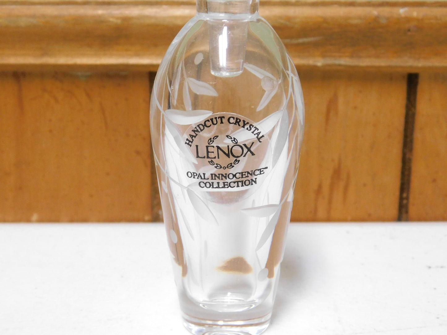 Lenox Handcut Crystal Opal Innocence Collection Perfume Bottle