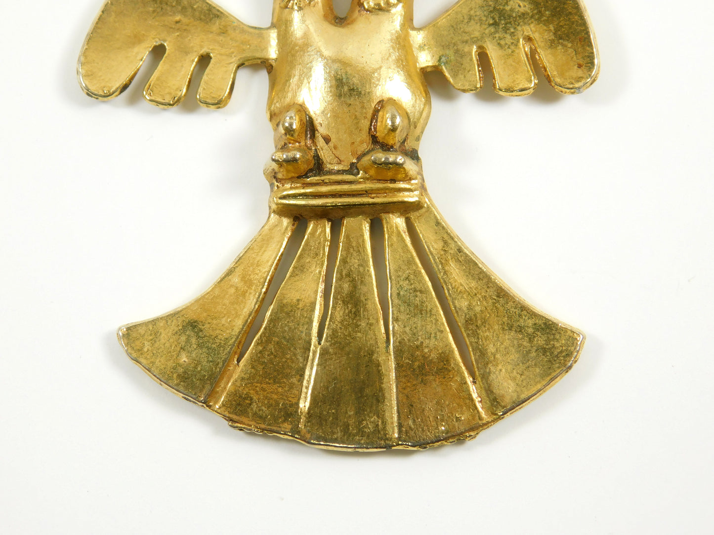 Vintage Gold Tone Two Headed Eagle Pendant
