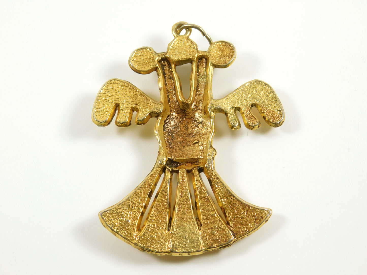 Vintage Gold Tone Two Headed Eagle Pendant