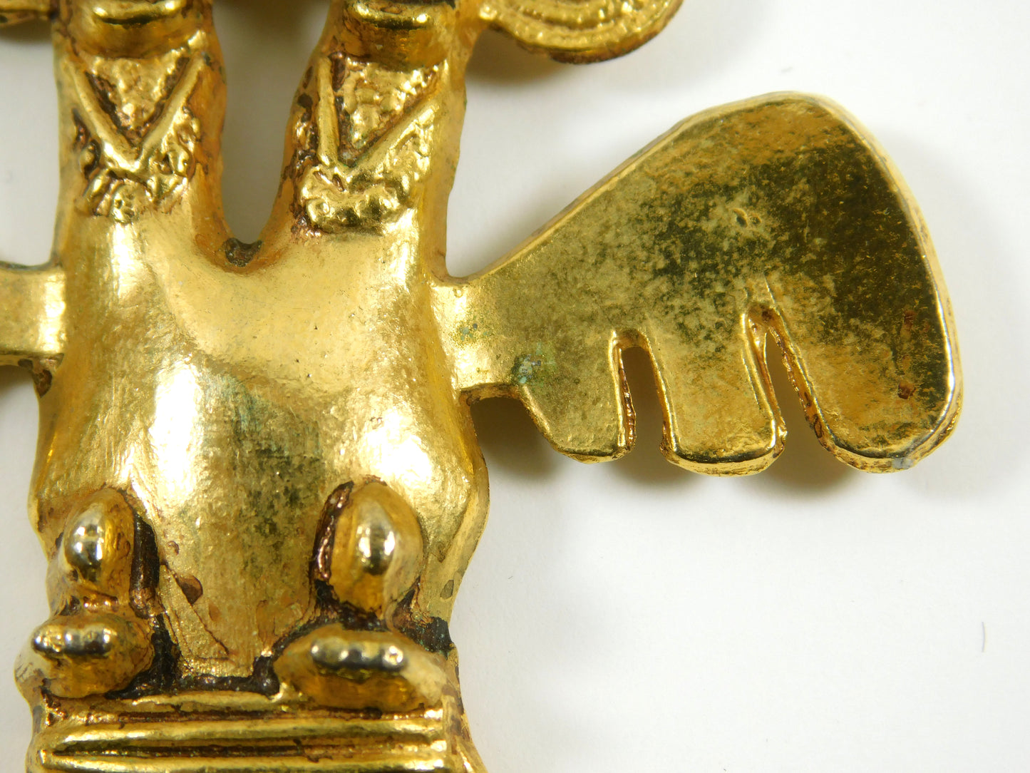 Vintage Gold Tone Two Headed Eagle Pendant