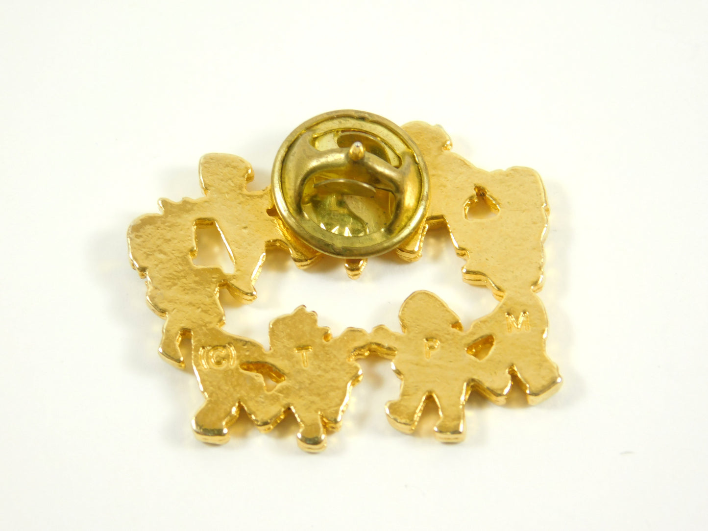 TPM Colorful Children Playing in Ring Gold Tone Lapel Pin